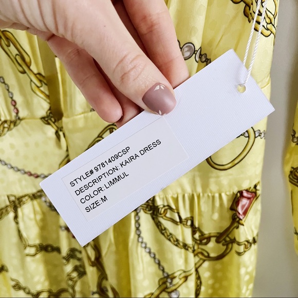 *SOLD* Ronny Kobo Kaira Silk Chain Link Printed Satin Dress NWT - Picture 15 of 15